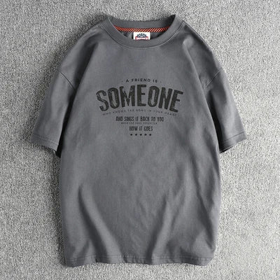 T-Shirt Homme Été Style Américain Rétro Manches Courtes Col Rond Lettres Imprimées 100% Coton Washed Vintage Loose Casual – Tee Streetwear Tendance | Mode Homme Premium