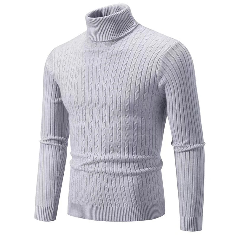 Herren Rollkragenpullover Hochwertig Gestrickt Einfarbig Warm Lässig Wolle Pullover Outdoor Winter Bequem Trendig – Premium Stehkragen Pullover Alle Jahreszeiten | Herrenmode Winter Premium
