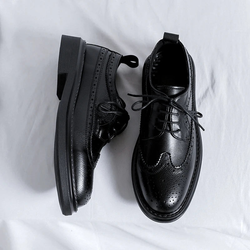 Brogues Oxfords Patent Leather Homme – Lacets Formal Noir Mariage Fête Dress Shoes