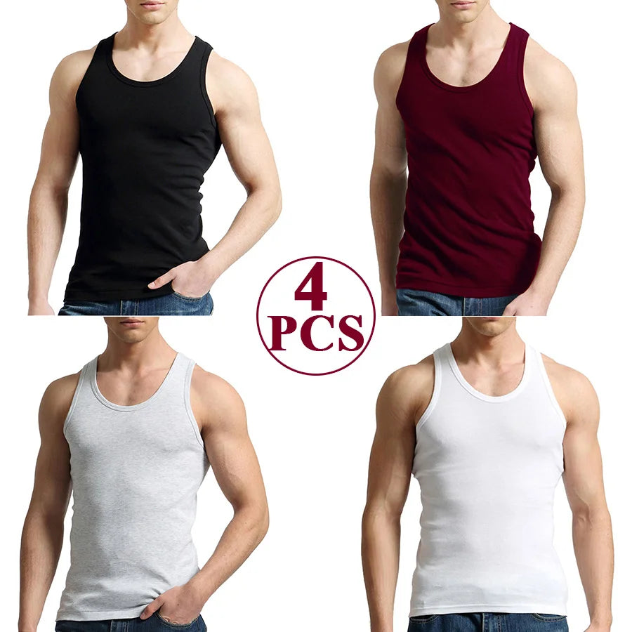 Débardeur Homme 100% Coton Uni Slim Respirant Sans Manches – Casual Gym Running Confortable Sous-Vêtement Cadeau | Mode Homme Sport