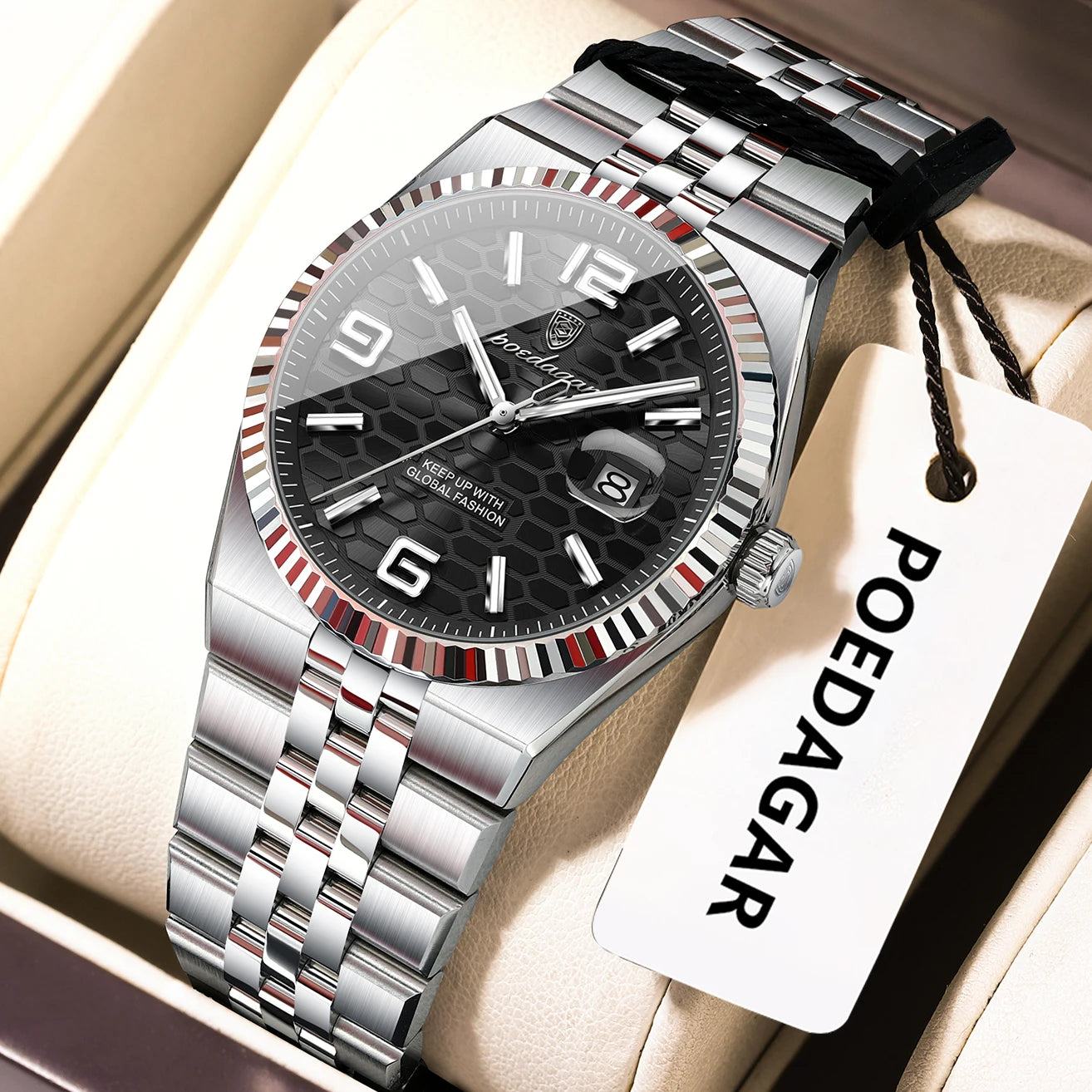 Montre Femme POEDAGAR Élégante Luxe Quartz – Lumineuse Étanche Date + Boîte Cadeau