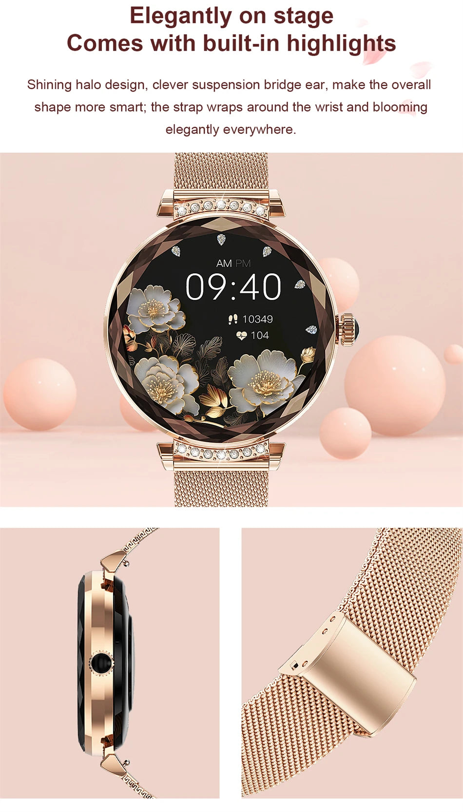 Montre Connectée Femme LIGE NX7 Pro – Écran AMOLED | Appels Bluetooth, Suivi Santé & Sport | Smartwatch Fashion Luxe