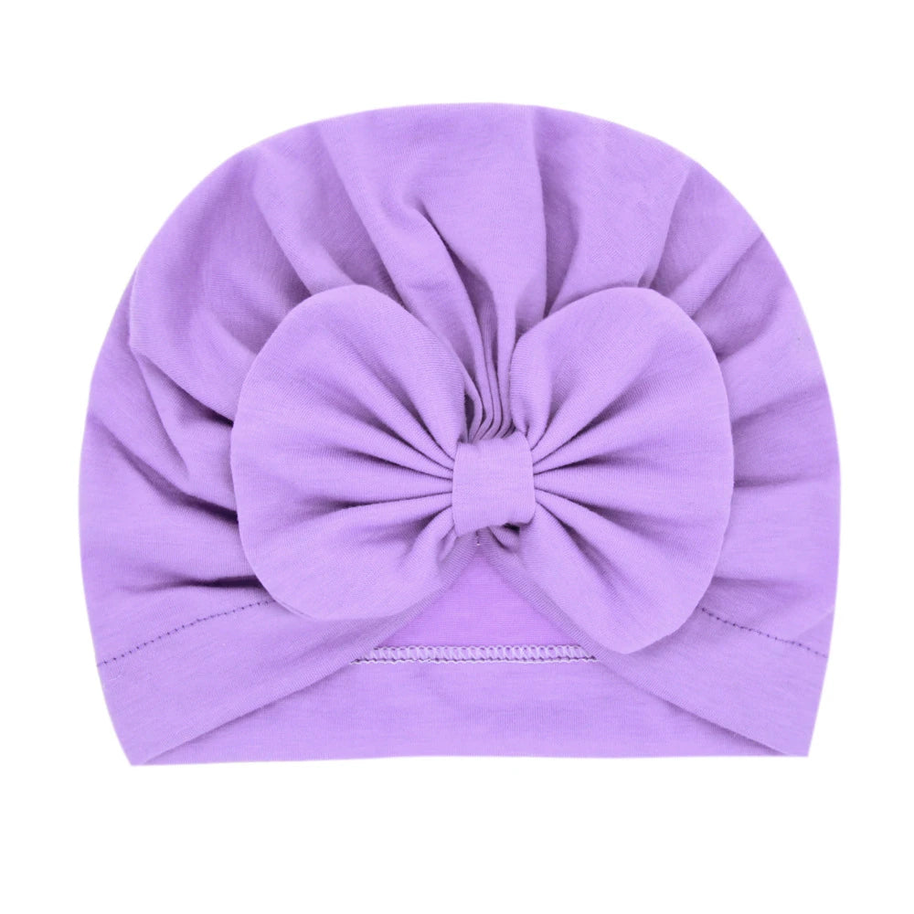 Bonnet Turban Bébé Fille Nœud Doux – Chapeau Nouveau-Né Toddler Printemps Automne