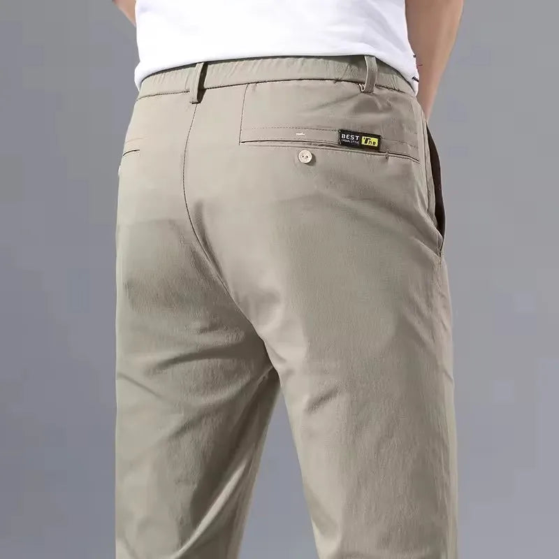 Pantalon Homme Slim Coton Stretch – Business Casual Golf Style Coréen Léger Printemps Automne | Mode Homme Premium