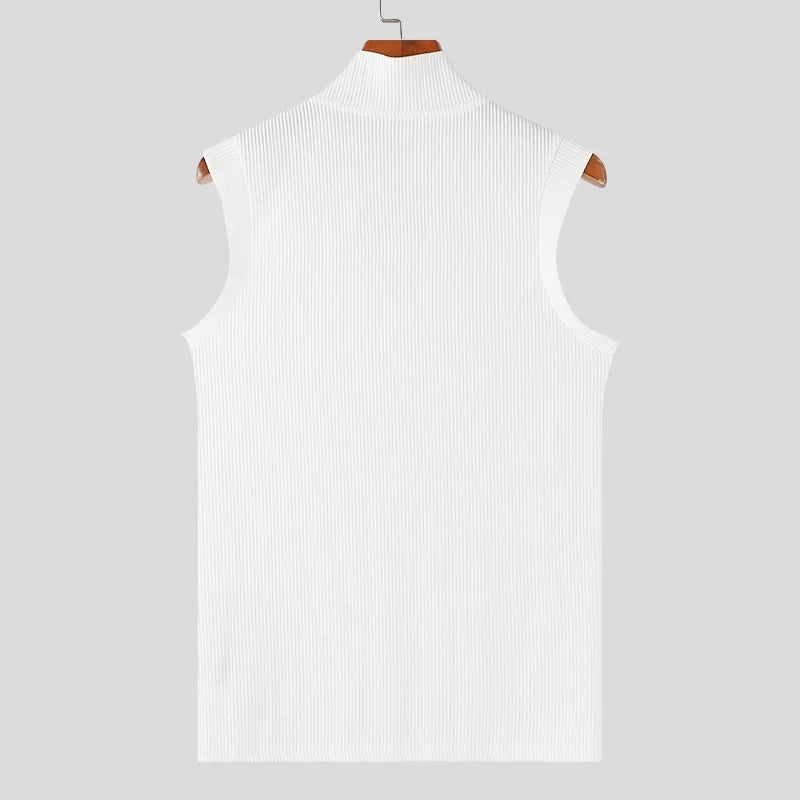 Débardeur Homme Col V INCERUN – Couleur Unie Sans Manches | Streetwear Été & Fitness | Tailles S à 5XL