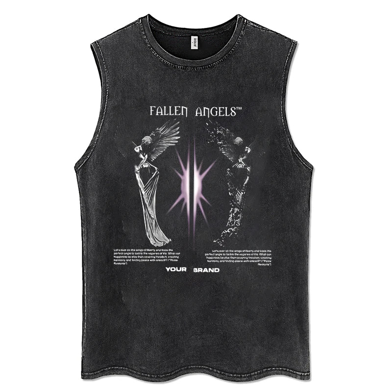Débardeur Unisexe Y2K 100% Coton Vintage Noir Hip Hop Punk Rock Sans Manches Gothic Goth Vest Alternatif Tendance – Débardeur Y2K Premium Vintage Goth | Mode Unisexe Y2K Alternatif Premium
