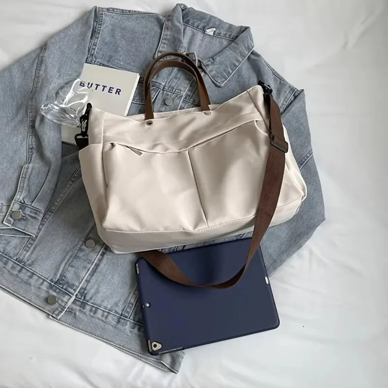 Grand Sac Cabas Nylon Femme – Tote Bag Stylish Bandoulière & Épaule | Voyage, Business, Fitness & Shopping | Léger & Résistant