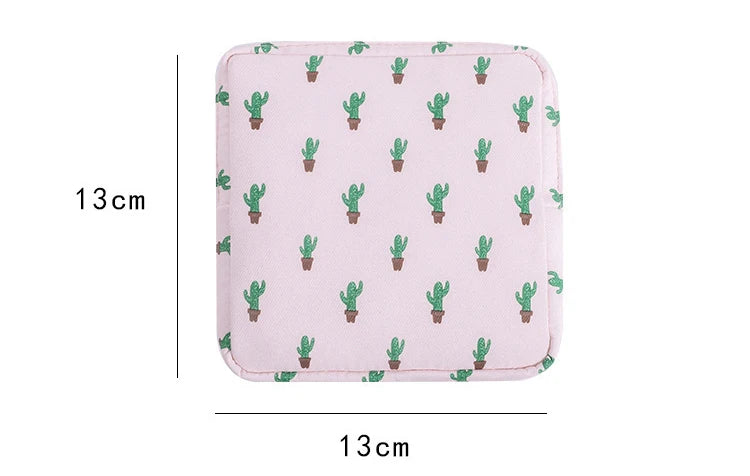 Mini Trousse Cosmétique Zippée Femme – Serviettes Hygiéniques, Rouge à Lèvres & Voyage | Pochette Monnaie & Écouteurs