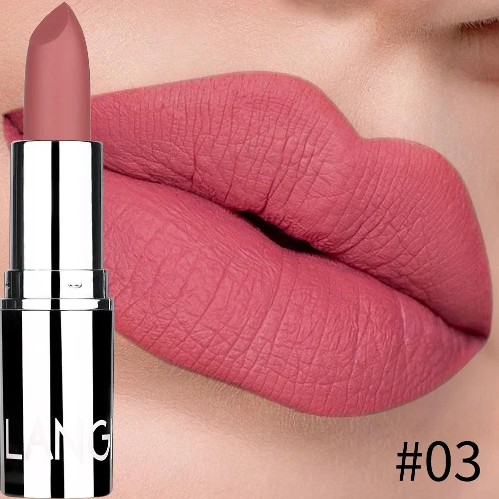 Rouge à Lèvres Mat Velours – 8 Couleurs Longue Tenue | Waterproof Nude
