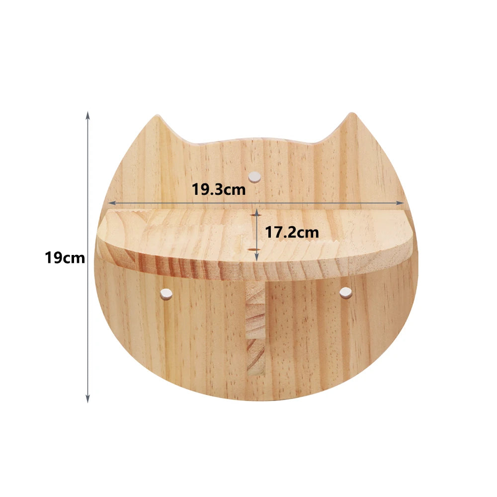 Arbre à Chat Mural Escalade Bois – Étagères Plateforme Saut Hamac Escalier | Aire de Jeux Chaton Mobilier