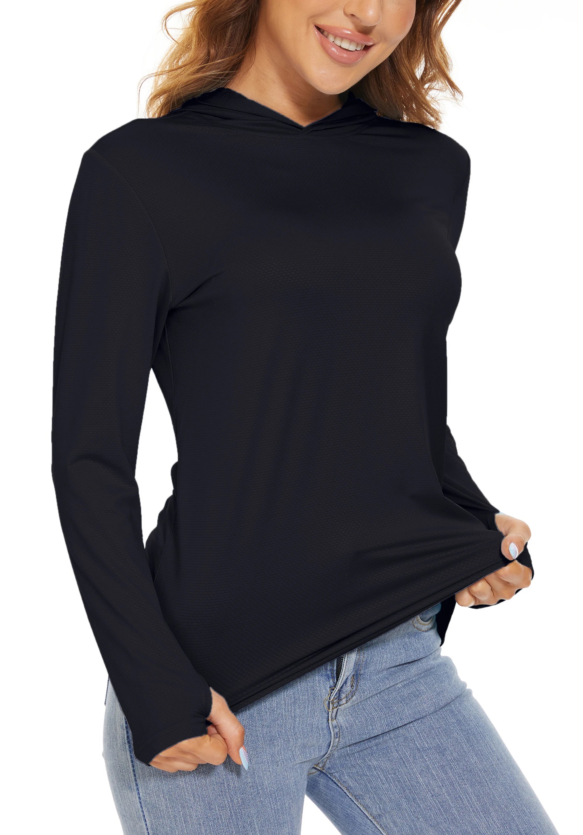 Anti-UV UPF 50+ Kapuzen-Langarmshirt für Damen – Angeln, Wandern & Outdoor-Sport | TACVASEN