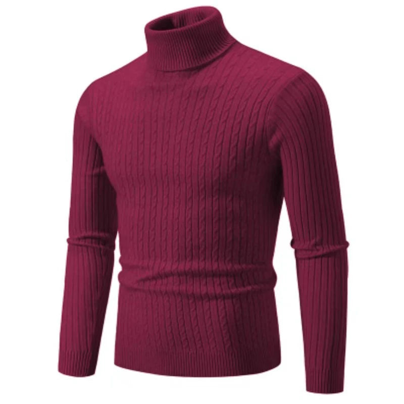 Herren Rollkragenpullover Hochwertig Gestrickt Einfarbig Warm Lässig Wolle Pullover Outdoor Winter Bequem Trendig – Premium Stehkragen Pullover Alle Jahreszeiten | Herrenmode Winter Premium
