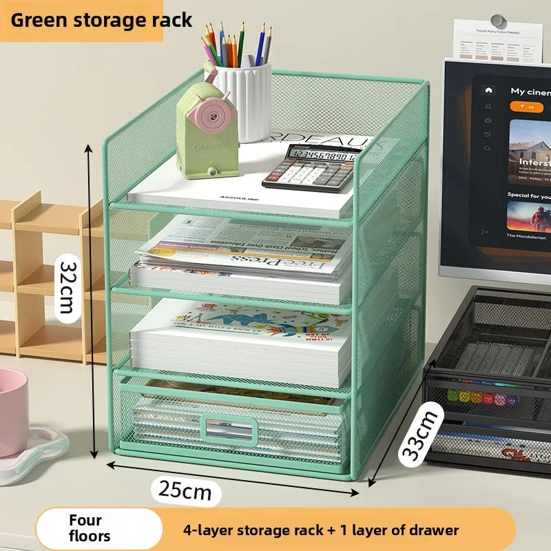 Rack Courrier 4 Niveaux Trieur Papier – Organisateur Bureau Dossiers Lettres Empilable