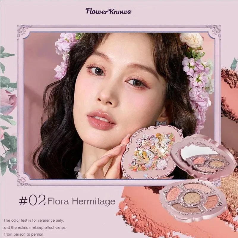 Palette Fards à Paupières Flower Knows Swan Ballet – 6 Teintes Mat, Shimmer & Nacré | Glitter