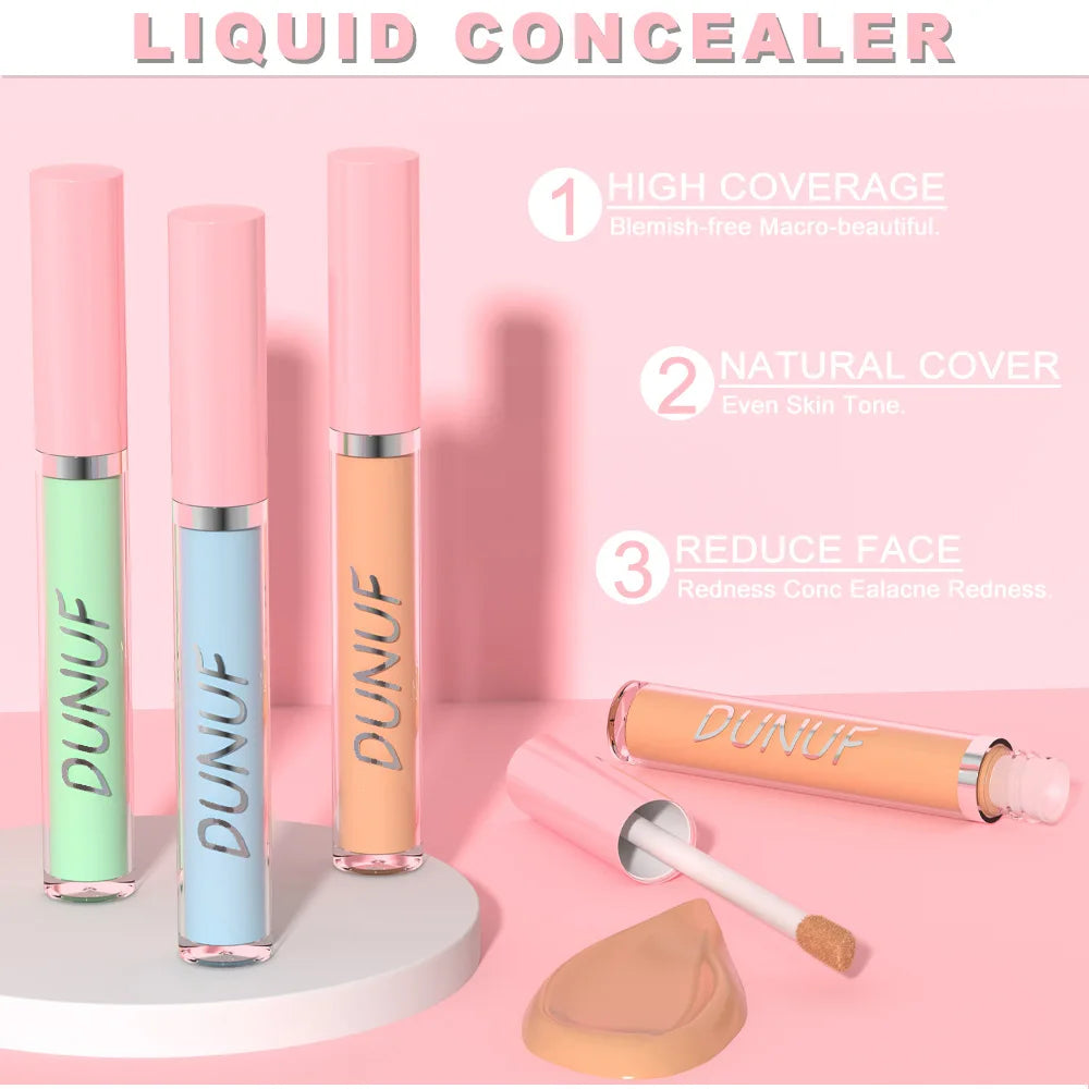 Correcteur Liquide Waterproof – Couvrance Totale Acné & Cernes | Vert, Jaune, Bleu