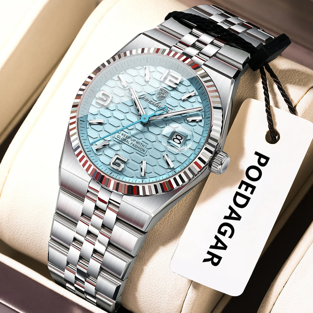 Montre Femme POEDAGAR Élégante Luxe Quartz – Lumineuse Étanche Date + Boîte Cadeau