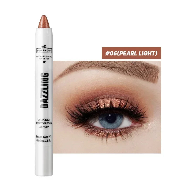 Crayon Fard à Paupières Highlighter Waterproof – Glitter Matte Nude Ver à Soie | Eyeliner Blanc Pigmenté