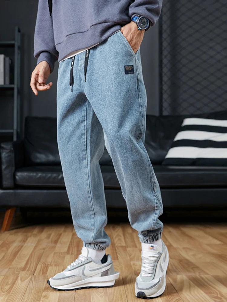 Jean Jogger Homme Grande Taille 6XL 7XL 8XL Streetwear Noir Bleu Cargo Denim Élastique Coton Taper Baggy – Casual Tendance | Mode Homme XXL