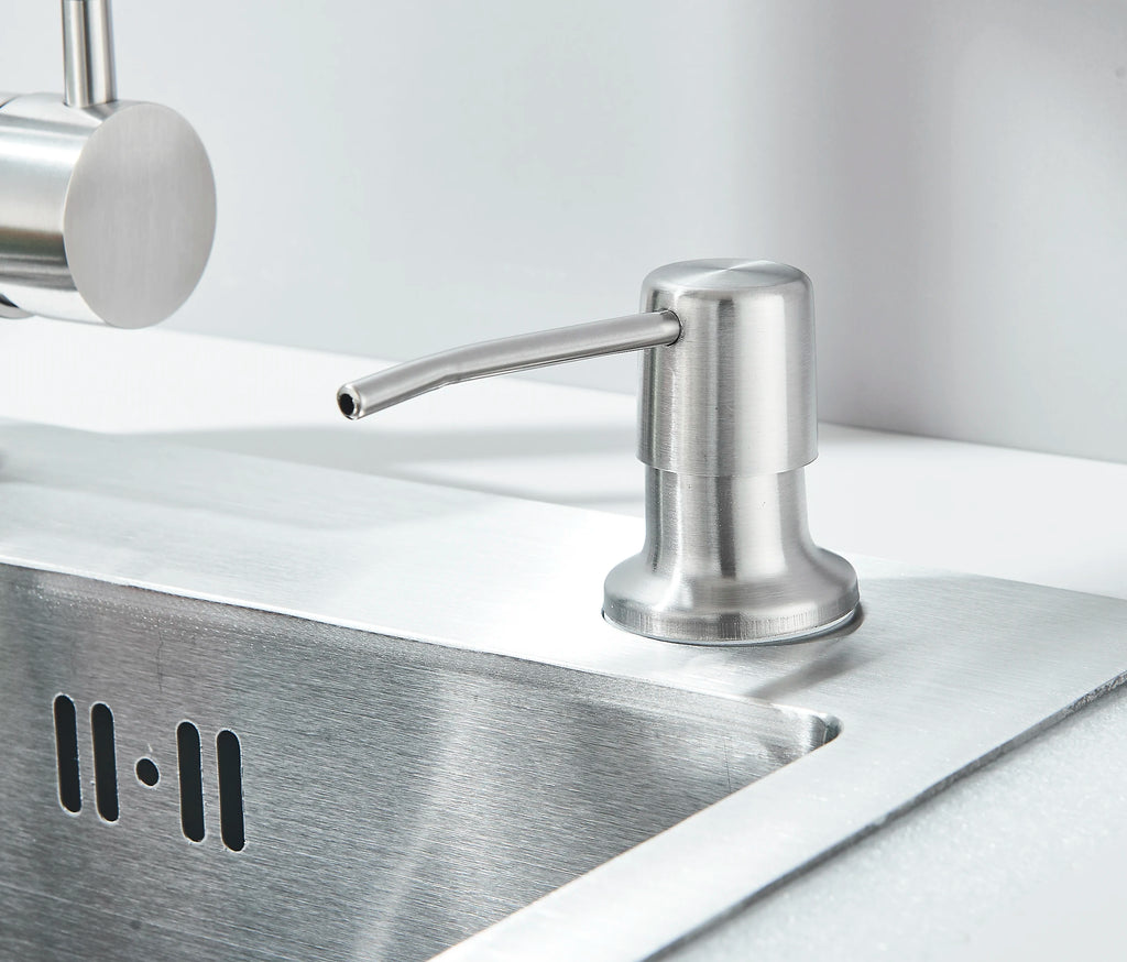 Évier Inox 55x45cm avec Robinet & Distributeur de Savon – Kit Complet Bonde + Panier | Cuisine