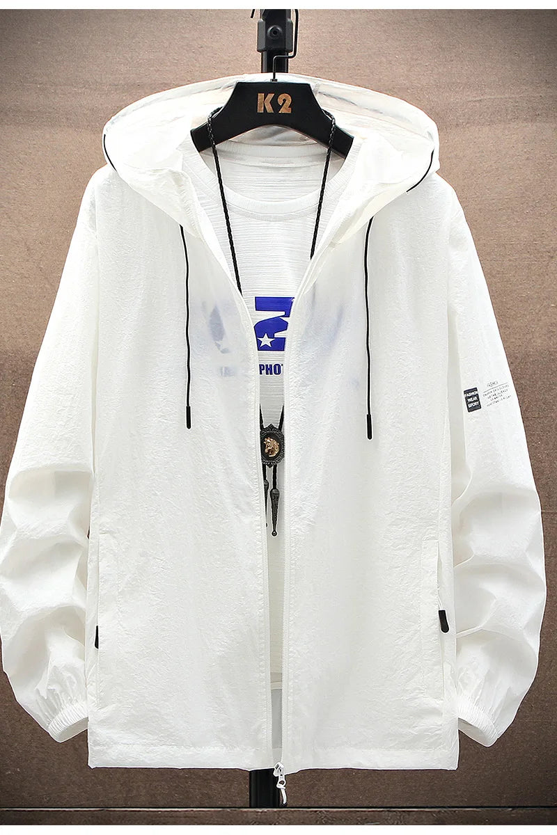 Veste Coupe-Vent Unisexe Anti-UV Capuche Été – Séchage Rapide Pêche Chasse Outdoor Homme & Femme | Windbreaker Protection Solaire