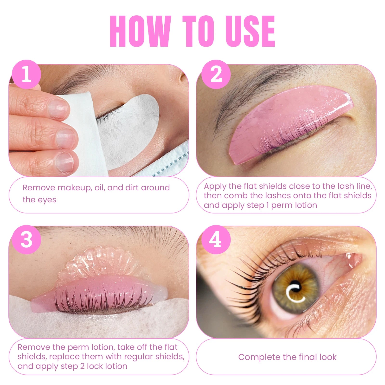 Tiges Silicone Lash Lift Lomansa Korea – 1 Paire Réutilisable | Boucleurs Cils Permanente & Pads Adoucissants