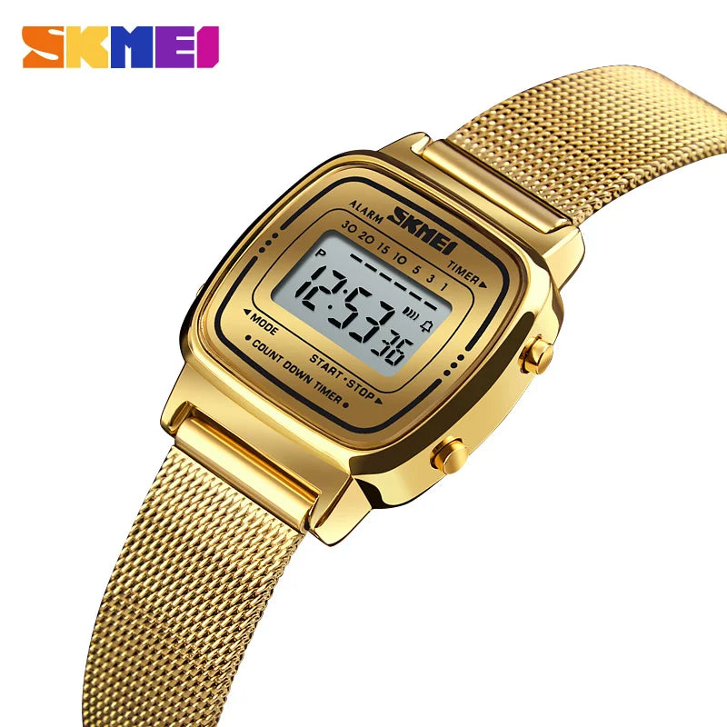 SKMEI Damen-Digitaluhr 1901 mit Chrono-Kalender kleinem Zifferblatt wasserdicht – Luxus Mode Trend