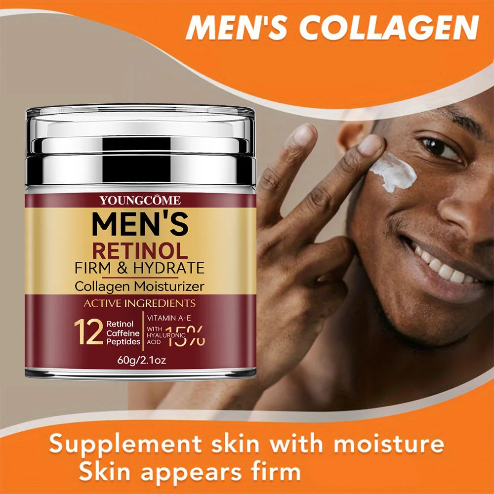 Crème Visage Rétinol Homme - Fermeté, Anti-Rides & Hydratation Collagène
