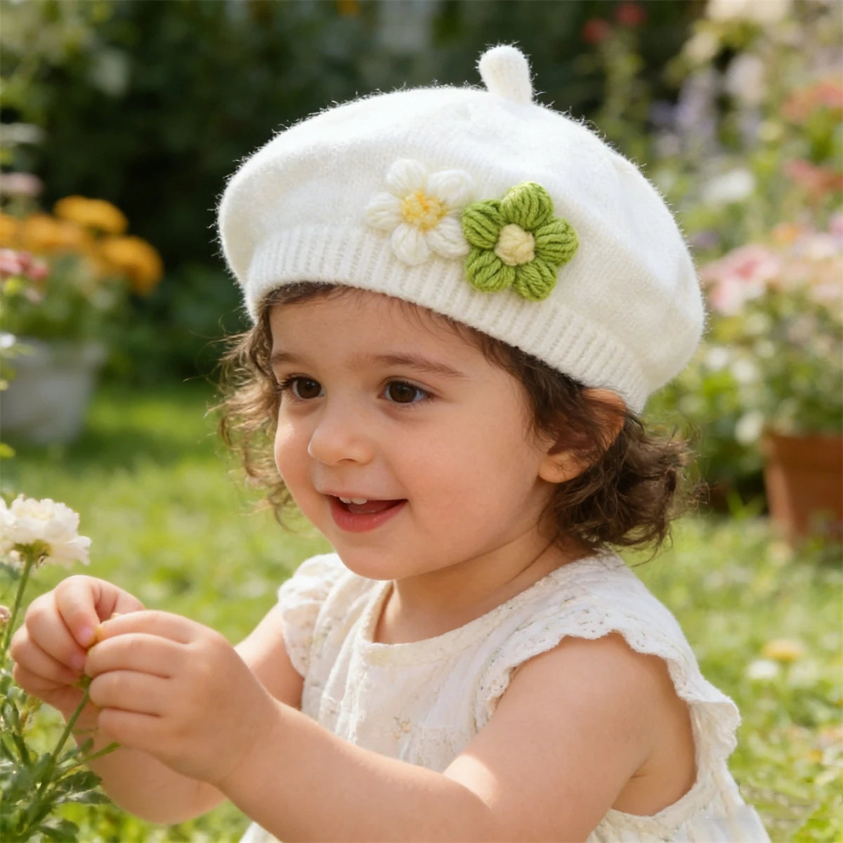 Béret Tricoté Enfant Couleur Unie – Bonnet Peintre Chaud Automne Hiver Fille Garçon Tendance