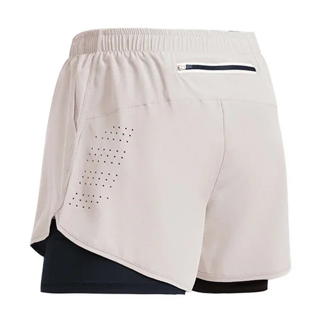 Herren-Sport-Shorts 2-in-1, Doppelschicht, Sportbekleidung, Training, Strand, Jogging, Fitnessstudio, Laufen, Sommer, atmungsaktiv, schnell trocknend, bequem – Premium Performance Shorts | Premium Sportmode für Herren