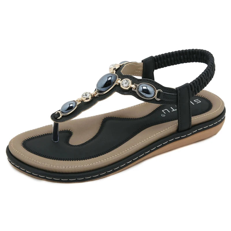 Sandales Bohème Plage Femme Flats 2025 – Casual Loisirs Grande Taille 36-42