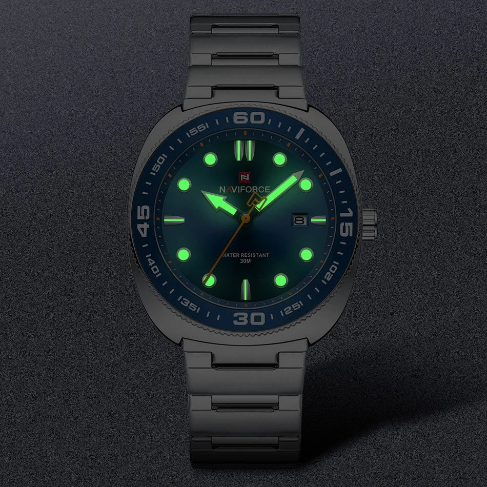 Montre Homme NAVIFORCE Sport Luxe Acier Inoxydable Quartz Date Étanche 30M – Fashion Tendance