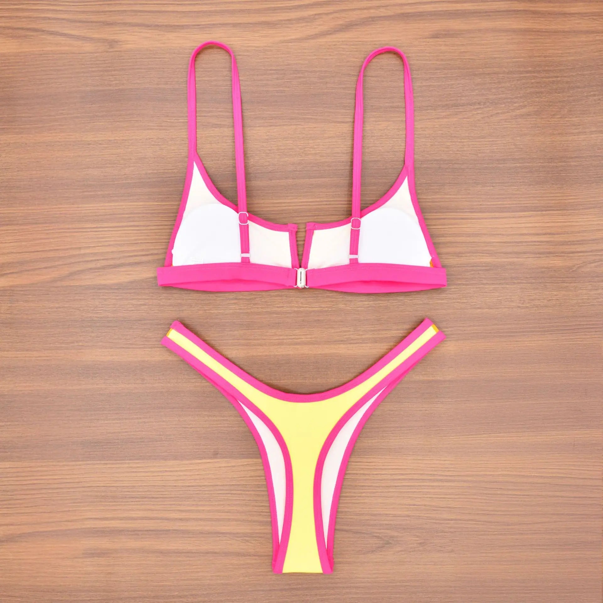 Bikini Femme 2 Pièces Denim Effet Jeans Tanga V Push-Up – Maillot de Bain Sexy Été & Plage