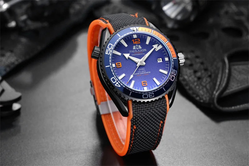 Herrenarmbanduhr Automatik Mechanisch Luxus – Gummiarmband Leuchtend Wasserdicht Kalender