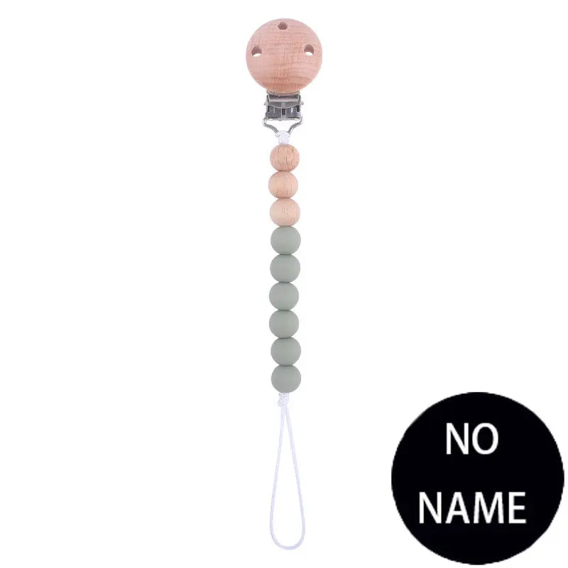 Attache-Tétine Personnalisée Prénom – Clip Silicone & Bois Fait Main Éco-Responsable Sécurisé Bébé