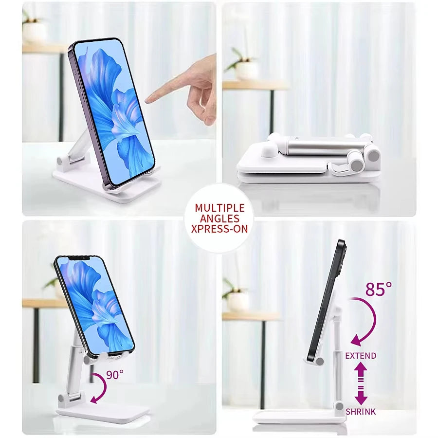 Support Téléphone & Tablette Bureau Pliable Réglable – Universel | Smartphone, iPad & PC