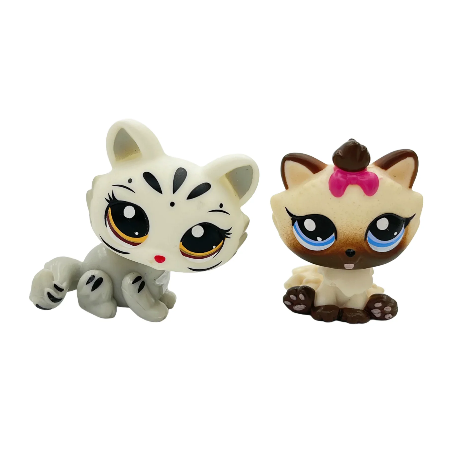 Lot 2 Figurines Animaux Rares LPS – Chat Mignon & Chien Tête Ballante Teckel Colley Cocker Danois | Jouet Collectionnable Enfants