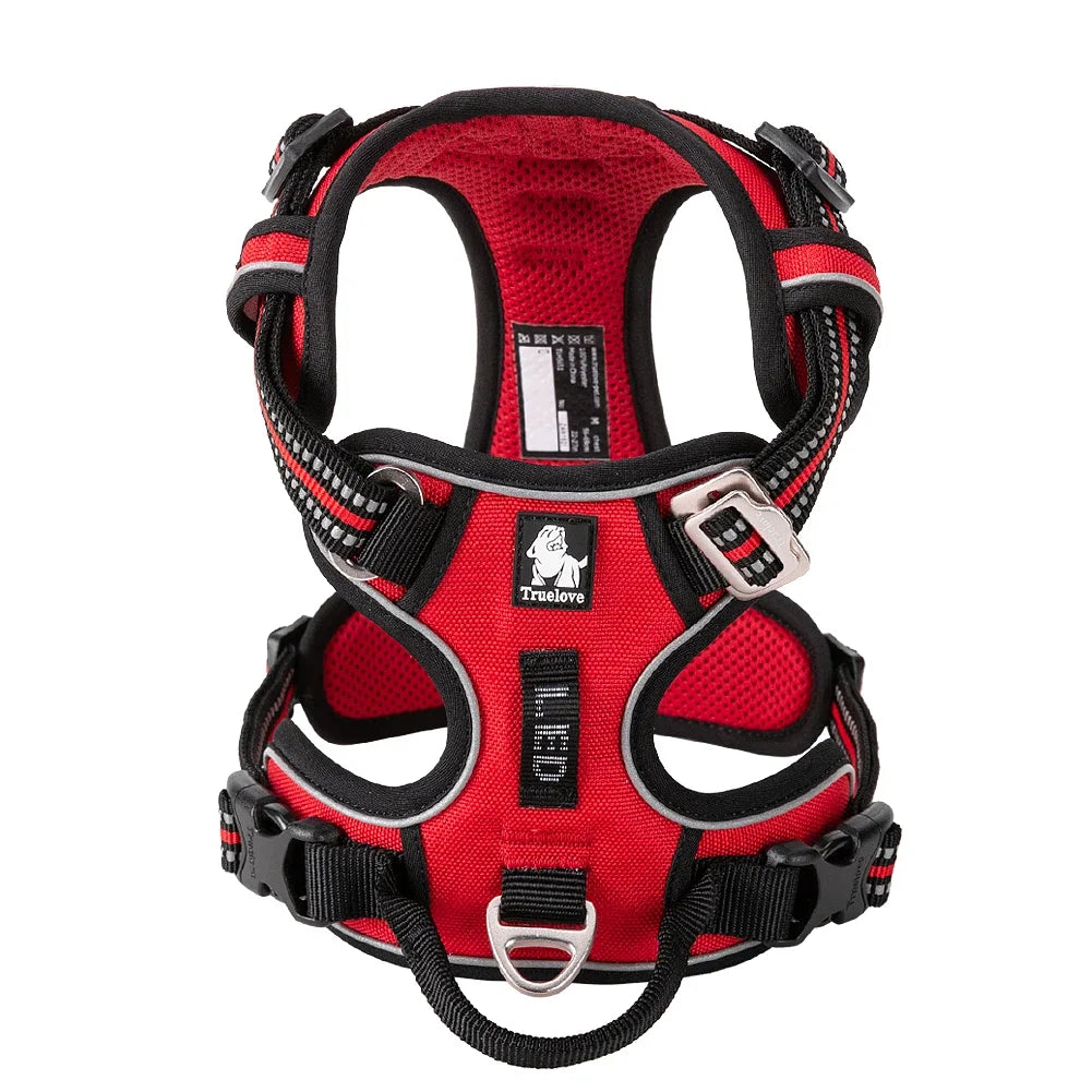 Harnais Chien TRUE LOVE Anti-Traction Nylon Réfléchissant Réglable – Confortable Enfilage Facile Toutes Tailles | Truelove TLH5654