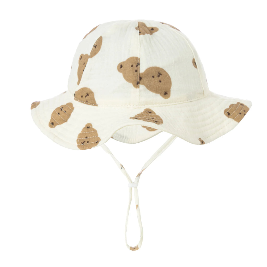 Bob Bébé Coton Imprimé Anti-UV Unisexe – Chapeau Panama Plage Pêche Outdoor Garçon Fille 3-12 Mois