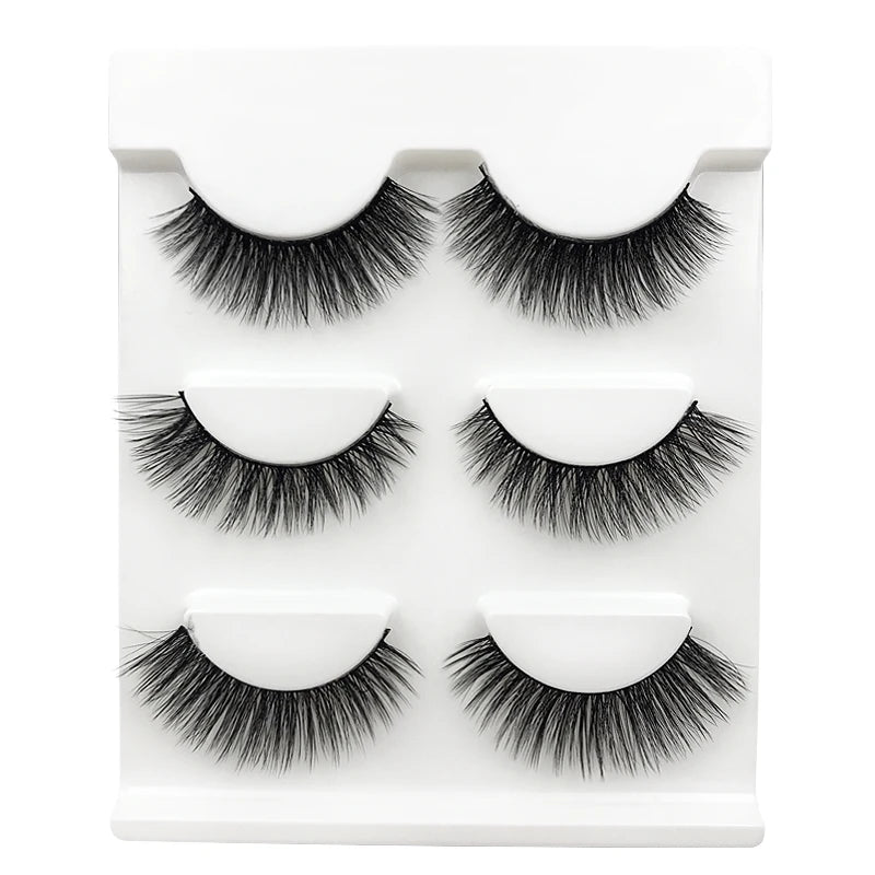 Lot 3 Paires Faux Cils 3D Vison SHIDISHANGPIN – 27 Styles Fluffy Wispy Épais | Cils Faux Faits Main Maquillage Yeux
