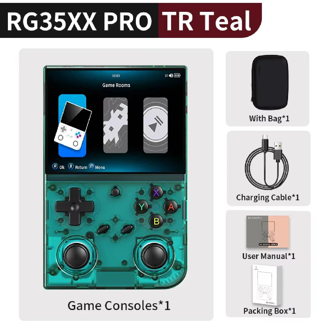 ANBERNIC RG35XX Pro Console de Jeu Portable Retro – Écran IPS 3.5'' | Linux WiFi PSP Gaming