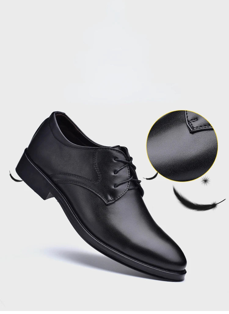 Derby Cuir Business Dress Homme 2025 – Casual Confortable Résistant Fourrure Chaussure