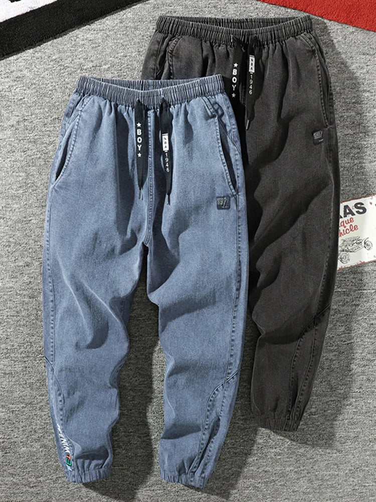Jean Jogger Homme Grande Taille 6XL 7XL 8XL Streetwear Noir Bleu Cargo Denim Élastique Coton Taper Baggy – Casual Tendance | Mode Homme XXL