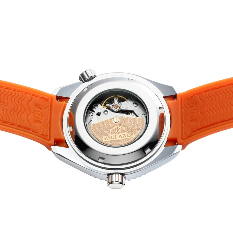 Montre Homme Automatique Mécanique Luxe – Bracelet Caoutchouc Lumineux Étanche Calendrier
