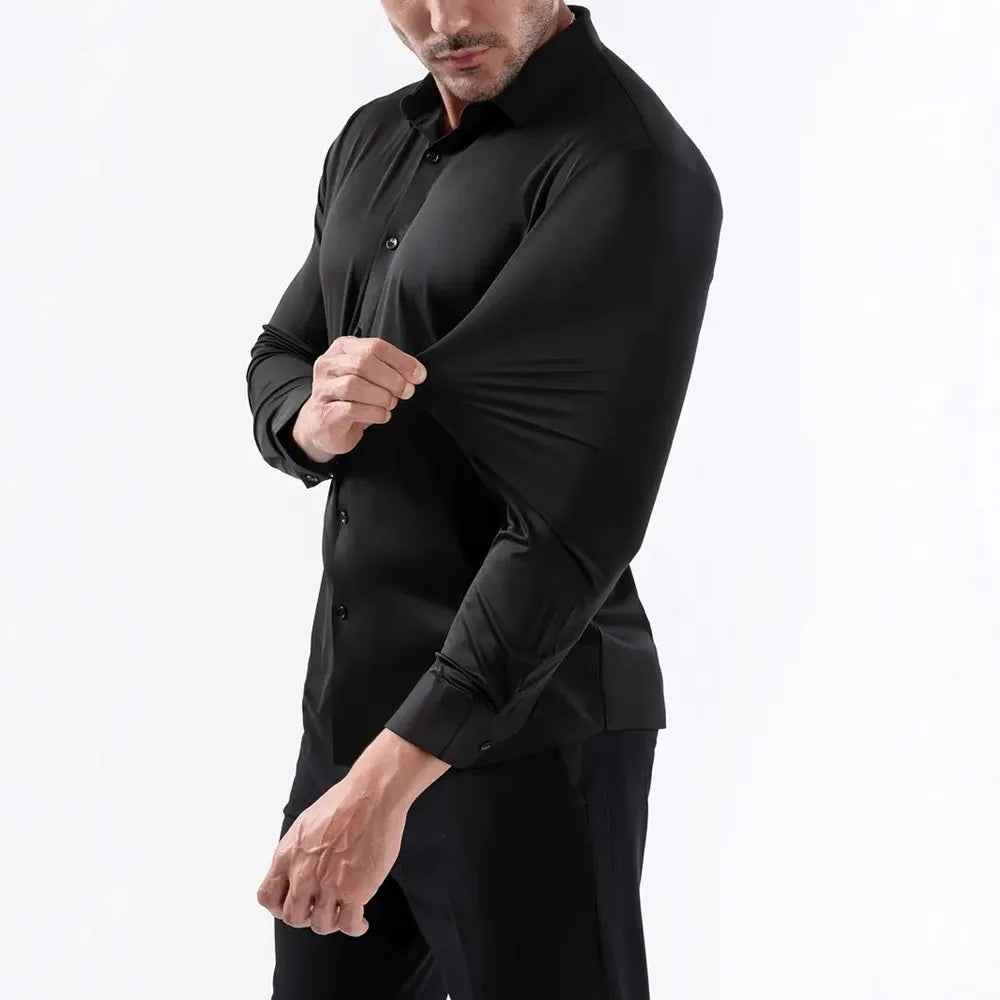 Chemise Habillée Homme Ultra-Stretch Manches Longues Anti-Froissé Douce Blanche Business Formel Élégante Confortable Intemporelle – Chemise Business Premium Ultra-Stretch Anti-Froissé Manches Longues Blanche | Mode Homme Business Formel Premium