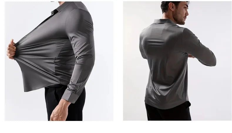 Chemise Habillée Homme Ultra-Stretch Manches Longues Anti-Froissé Douce Blanche Business Formel Élégante Confortable Intemporelle – Chemise Business Premium Ultra-Stretch Anti-Froissé Manches Longues Blanche | Mode Homme Business Formel Premium