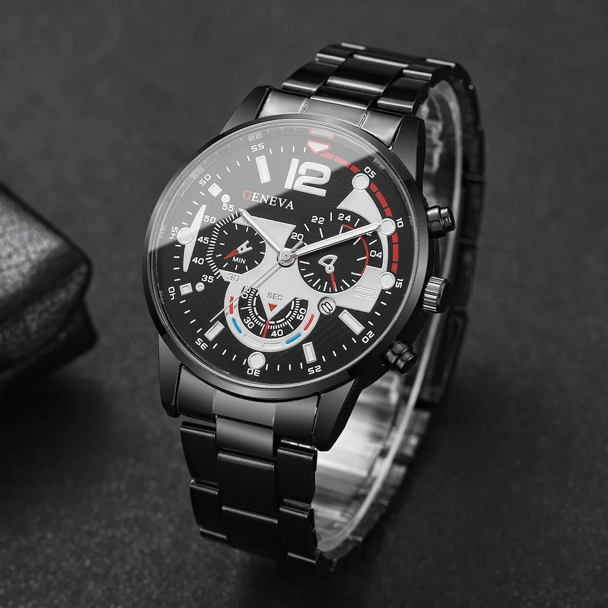 4PCS/Set Fashion Men Business Watches Casual Quartz Watch With Calendar Jewelry Set for Mens Clock Reloj Hombre（Without Box）