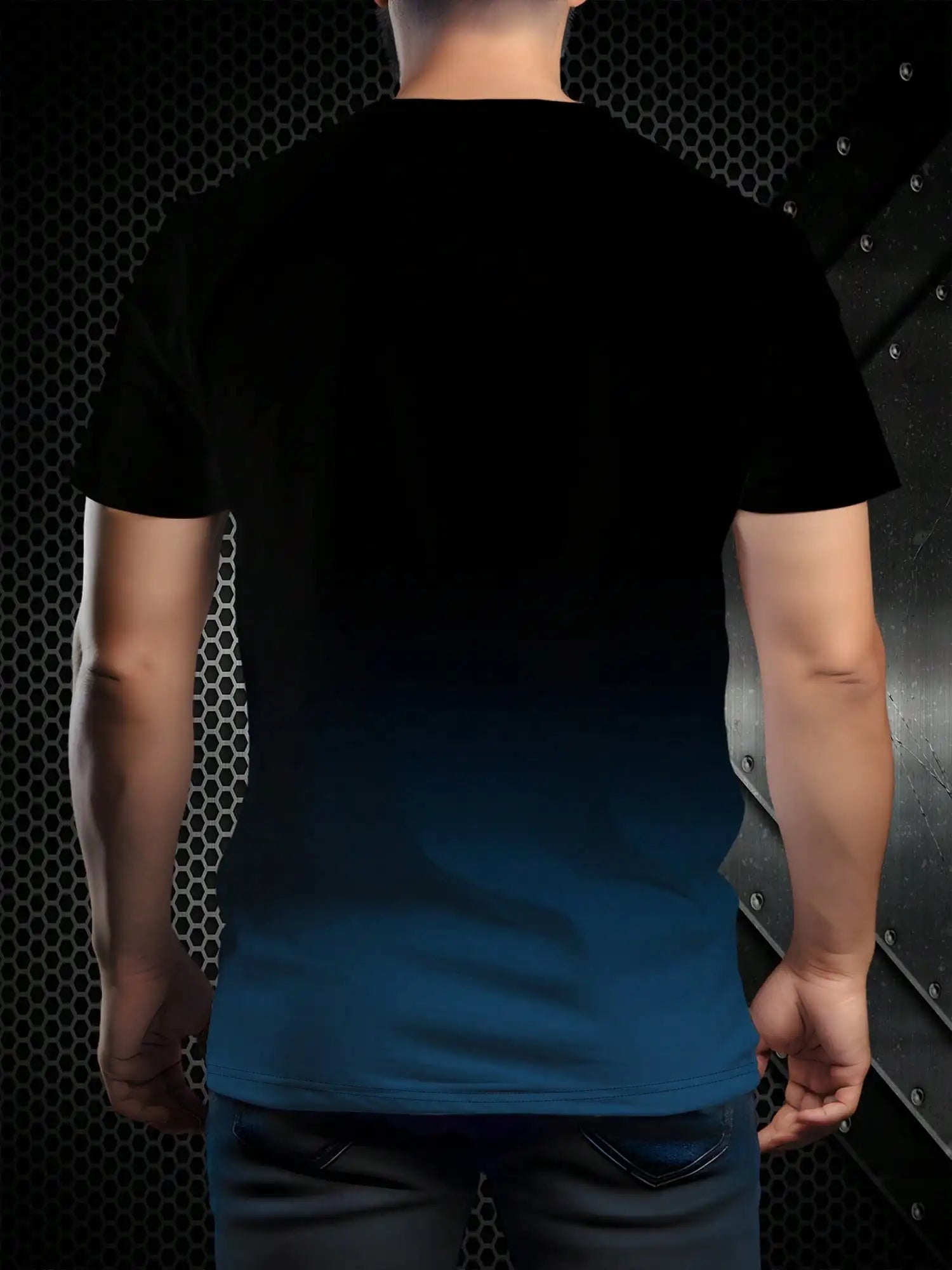 T-Shirt Homme Imprimé Graphique Dégradé Noir Rouge Col Rond Manches Courtes 100% Polyester – Casual Streetwear Tendance | Mode Homme Premium