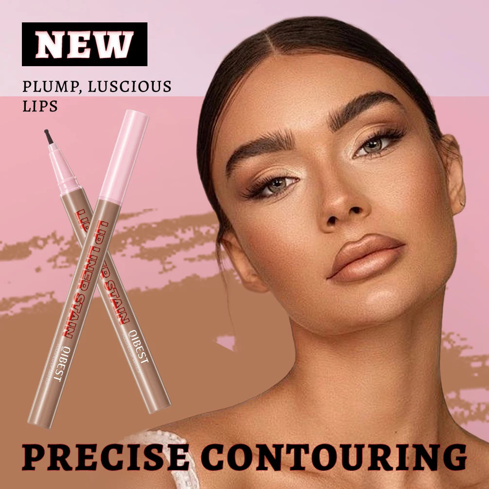 Lip Liner Liquide Mat Waterproof – Applicateur Sponge Tip Teinture | Contour Lèvres Longue Tenue