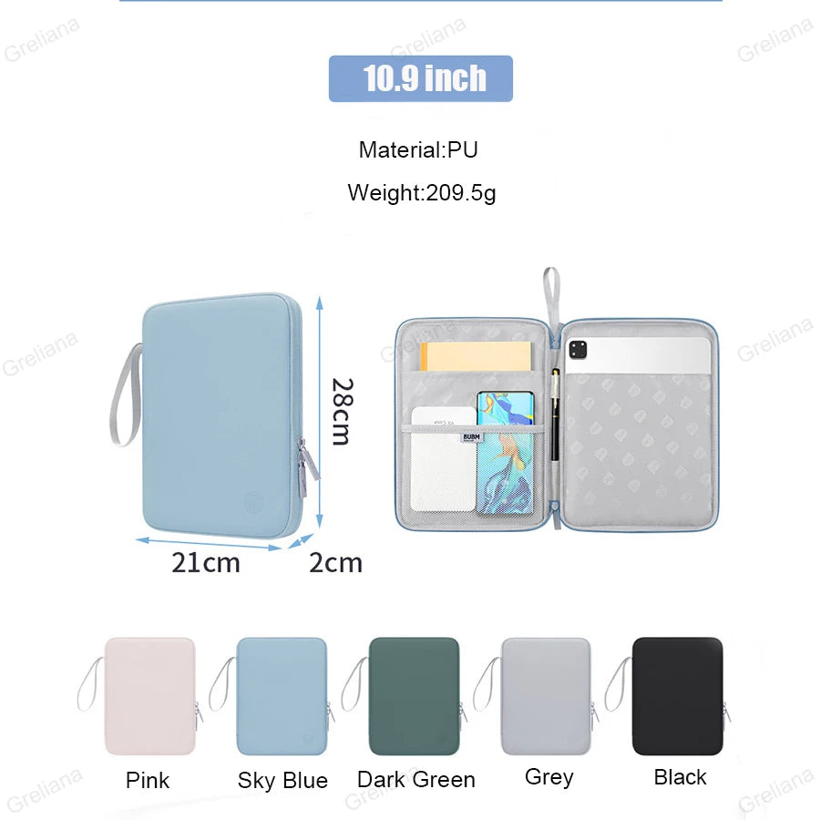 Housse Tablette Universelle 9-13" PU Antichoc – iPad Pro AIR Samsung Huawei Lenovo Redmi