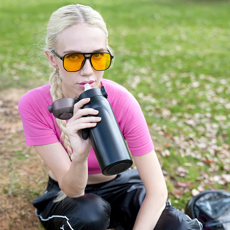 Gourde Isotherme Inox Sport + Pods Arômes Fruits Offerts – Hydratation Savoureuse | Fitness, Gym & Outdoor | Portable
